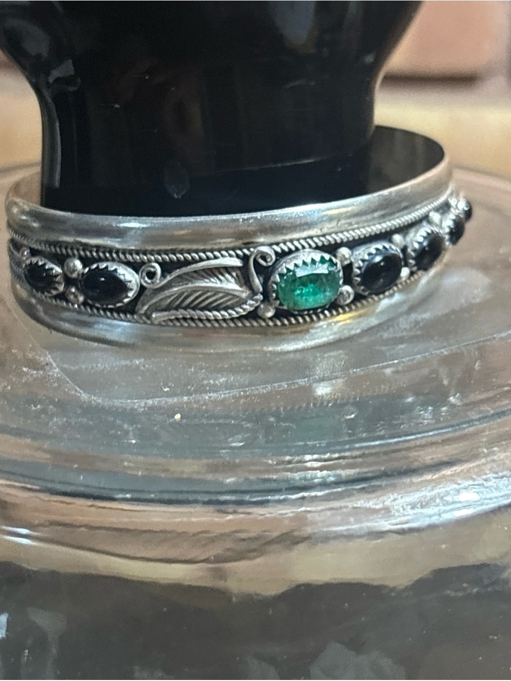 Vintage Southwestern sterling silver cuff bracelet